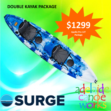 SURGE kayaks - APOLLO 12T (2+1) Pro TANDEM KAYAK (Blue/black currently unavailable)